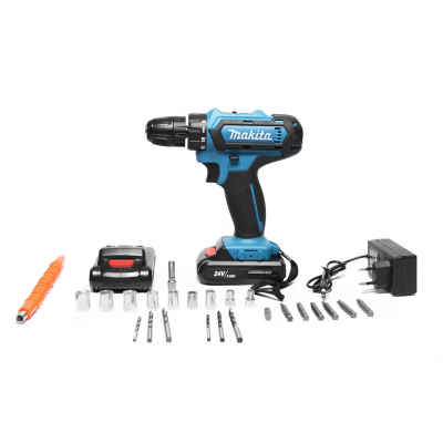 Шуруповерт Makita 550DWE 24V 5A/h Li-Ion з набором інструментів