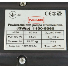 Насос поверхневий струминний NOWA JSW (p) 1100-5060
