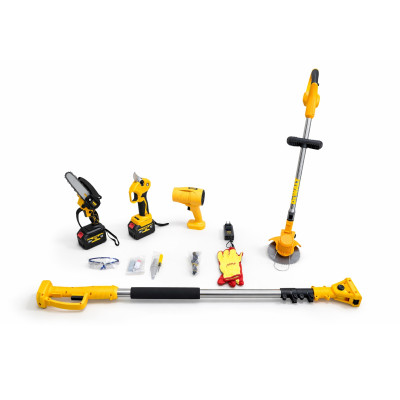 Набір садовий 5в1 DeWalt (DCM160N, DCMPP540P1, DCMST156N, повітродувка, подовжувач) 